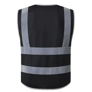 Logo personnalisé gilet de sécurité réfléchissant haute visibilité avec multi-poches respirant Construction Workwear pour hommes et femmes - Product Image 5