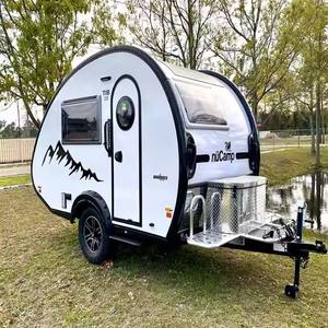 Remolque de campamento Mini Teardrop Mini Caravan Travel Camper Remolques de campamento con ducha a la venta a Europa EE. UU. Con entrega rápida - Product Image 5