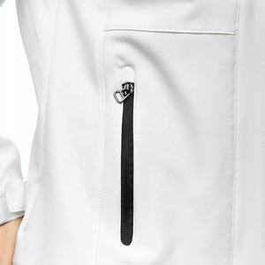 Sudadera con capucha de algodón 100% de punto de Invierno para mujer, chaqueta Softshell con cremallera frontal a prueba de viento y estampado personalizado - Product Image 4