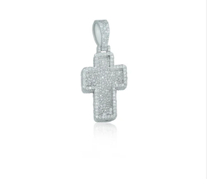Pendentif avec diamant Moissanite VVS Argent 925 Coupe princesse Design Hip Hop - Product Image 3