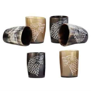 ฮอร์นควายขัดเงาแฮนด์เมดแก้วไวกิ้งและแตรดื่มเบียร์สีขาวสินค้าหัตถกรรมธรรมชาติโดยงานฝีมือสุดหรู - Product Image 5