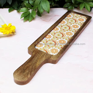 Bandeja de Servir de Madera Hecha a Mano, Ecológica y Más Vendida, con Asas para Servir Fácilmente Alimentos y Bebidas, Falak World Export - Product Image 4
