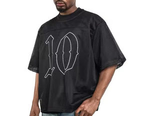 T-shirt Boxy personnalisé pour homme Séchage rapide et respirant 100% coton Style vintage Maillot surdimensionné de football/basket-ball/football en maille - Product Image 1