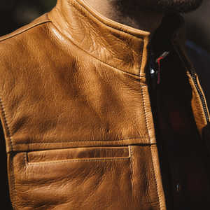 Chalecos de cuero cómodos para hombres más vendidos Chalecos de cuero personalizados transpirables profesionales Diseño de chaqueta para hombres - Product Image 5