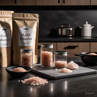 Sal del Himalaya Rosa Claro Garantizada por HACCP, Gránulos Finos y Gruesos, Empaque Personalizado, Rica en Vitaminas y Minerales, Energía para Cocinar