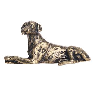 Laiton assis Antique chien Sculpture Portable à la main en Bronze massif chien Figurine décorative pièce maîtresse en gros - Product Image 6