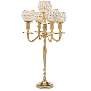 Nouvellement candélabres indiens fabriqués à la main tasses en cristal pour la maison et la décoration de mariage centres de table or brillant fini pour la décoration intérieure - Product Image 1