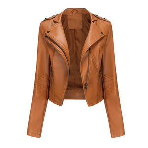 Vêtements pour femmes Veste en cuir Personnaliser les manteaux pour filles Vestes en cuir véritable Vêtements de mode Coupe ajustée Manches longues Manteau - Product Image 2