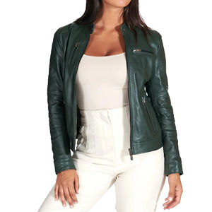 Prendas de abrigo de moda hechas a medida elegante Elegante ropa informal para damas elegante mujer PU chaqueta de cuero al por mayor de alta calidad duradera - Product Image 5