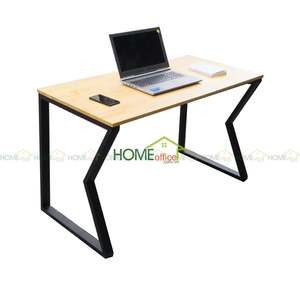 BNVCN78009-Minimalist Design 1.2m X 60cm Rubber Wood <b>Table</b> <b>Foldable</b> 25x50mm Iron Folding <b>Legs</b> Assembly Required for Home Office - Product Image 4
