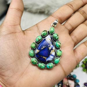 925 Sterling Silver Pendant Turquoise Pendant <b>Blue</b> Turquoise Pendant 925 Sterling Silver Pendant - Product Image 6