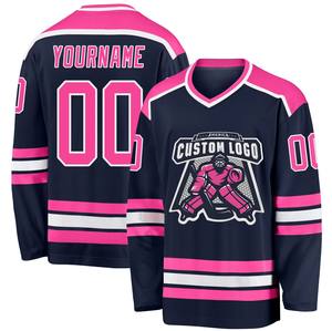 Maillot de hockey sur glace respirant, antibactérien, à séchage rapide, 100% polyester, imprimé par transfert thermique, nom d'équipe personnalisé pour le port - Product Image 6