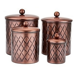 ภาชนะเก็บของโลหะทองแดงโบราณพร้อมฝาปิดภาชนะเก็บของใช้ในร้านขายของชำเพื่อความปลอดภัยในการทำอาหาร - Product Image 4