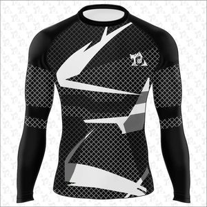 Camisa de compresión BJJ MMA de manga larga para hombre, protectores contra sarpullidos de secado rápido, cómodos protectores contra sarpullidos, camisetas de entrenamiento para gimnasio, OEM - Product Image 5