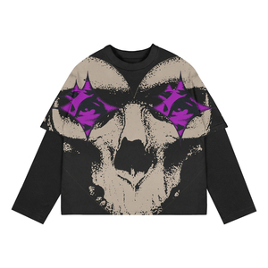 Camiseta de manga larga de doble capa de algodón pesado Unisex para hombres Camisetas gráficas Impresión de camisetas personalizadas para hombres - Product Image 5