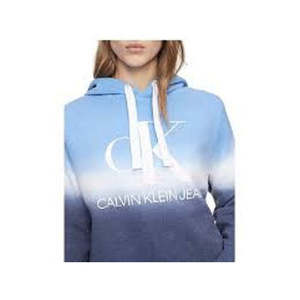 Felpa con Cappuccio Crop Tie-Dye da Donna Calvin Klein, Taglia XL, in Maglia di Seta Traspirante, Stile Casual, Mezza Manica, Blu per l'Autunno - Product Image 2