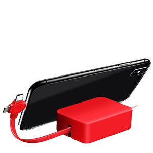 สายชาร์จยูเอสบีแบบยืดหดได้3ใน1พร้อมแท่นวางโทรศัพท์ในตัวขนาดกะทัดรัดและสะดวกสบาย - Product Image 4