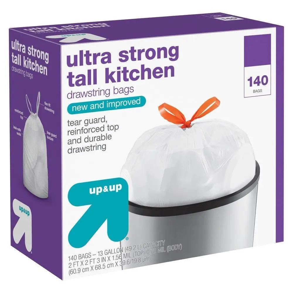 I più venduti di Amazon Strong Trash Bag Tall Kitchen coulisse HDPE sacchetto per rifiuti da 13 galloni su rotolo Made In Vietnam produttore