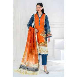 Ensemble de 3 pièces non cousues pour femmes, imprimé, en tissu lawn, collection SD-52015 - Product Image 1