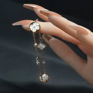 <b>Trendy</b> Natural Shell Four Leaf Clover <b>Bracelet</b> S925 Silver 18K Gold Plated Instags Style Fashion Chain For Women - Product Image 3