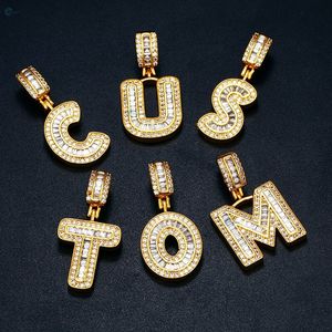 Custom Iced Out <b>Alphabet</b> Letter Pendant with Lab Grown Diamonds Hip Hop Initial Necklace OEM Wholesale - Product Image 1