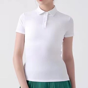 Polo pour femmes personnalisé à manches courtes 100% chemises vierges en coton respirant pour femmes - Product Image 4