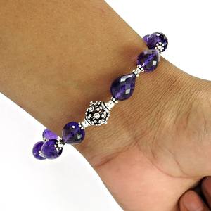 Trendy Design Women <b>Bracelet</b> Natural Purple <b>Amethyst</b> Gemstone 925 Sterling Silver Fine Jewelry Wholesale Factory Price Suppliers - Product Image 3