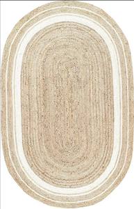 Alfombra de yute ovalada trenzada hecha a mano, gran alfombra ecológica para decoración del hogar, Interior de granja - Product Image 4