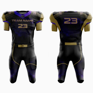 Conjunto de ropa deportiva transpirable de uniforme de fútbol americano de tendencia superior con impresión de sublimación deportiva en tela de poliéster - Product Image 4