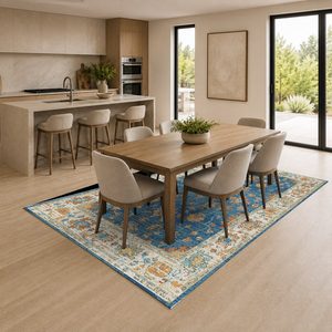 Tapis de salon antidérapant en chenille gris anthracite, motif géométrique contemporain imprimé numériquement, lavable en machine - Vente en gros RUGS DEPOT LXDP-0034 - Product Image 4
