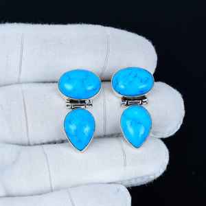 Pendientes de Plata de Ley 925 con Cristales Turquesa de la Bella Durmiente, Joyería de Regalo para Mujer, Boda, Navidad - Product Image 2