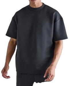 Camiseta con estampado de pantalla personalizado, camiseta de lujo a la moda, Camiseta de algodón para gimnasio de talla grande con hombros caídos de 240gsm para hombre - Product Image 2