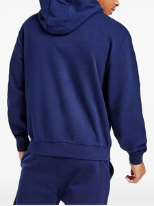Custom Logo Unisex Pullover Hoodie <b>Plain</b> Cotton Fleece Sweatshirt with Front Pocket <b>Hoodies</b> In Blue Color - Product Image 2