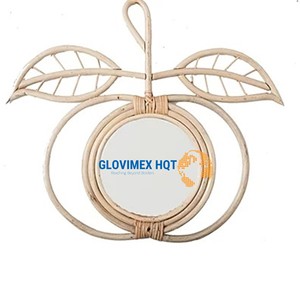 Meilleure Collection de Miroirs en Rotin et Bambou Miroir de Salon Mural Lumineux Personnaliser le Paquet Meubles de Chambre à Coucher - Product Image 1