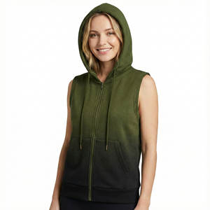 Sudaderas sin Mangas con Capucha para Mujer, Diseño Personalizado, Elegantes, con Cierre Completo, Mezcla de Algodón, para Gimnasio, Entrenamiento, Corte Regular, Precio al por Mayor - Product Image 1