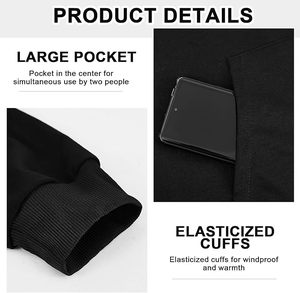 Sweat à capuche ample pour les couples hiver basique avec broderie 3D polyester/coton mélangé - Product Image 3