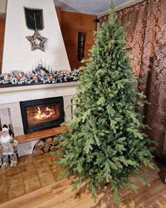Approvisionnement en gros pour arbre de Noël artificiel pré-éclairé en pin avec lumières LED blanc chaud pour la décoration intérieure des fêtes - Product Image 1