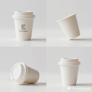 Gobelet en papier écologique personnalisé avec logo avec couvercle 12 oz 100 paquets jetables et élégants - Product Image 6