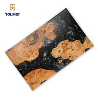 Ensemble de porte-couteaux et planche à découper multifonction en bois d'olivier et résine, forme carrée, logo personnalisé, durable