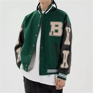Personalizado de gran tamaño de chenilla bordado Universidad Bomber béisbol Varsity Chaqueta estilo Letterman cierre de cremallera recubierto - Product Image 4