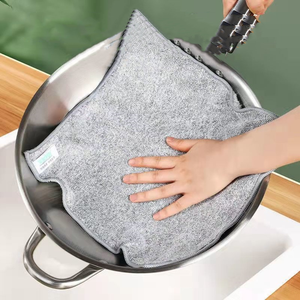 Бархатное бамбуковое полотенце из тонкого волокна для мытья посуды кухонная тряпка утолщенная водопоглощающая Чистящая салфетка для мытья рук - Product Image 5