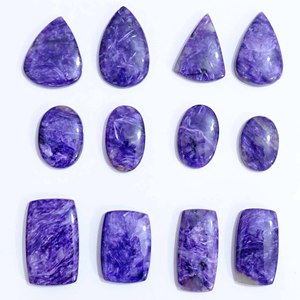 Charoite naturelle Cabochon de pierres précieuses en vrac Charoite pierre précieuse en vrac pour la fabrication de bijoux - Product Image 5
