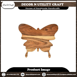 <b>Butterfly</b> Shaped Wooden Chopping Board Natural Wood Grain Design Handmade Cutting Block - Product Image 2