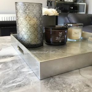 ชุดถาดใส่แลคเกอร์สีโรสโกลด์พร้อมที่จับถาดเสิร์ฟอเนกประสงค์สำหรับโต๊ะอาหารตกแต่งโต๊ะในบ้าน - Product Image 2