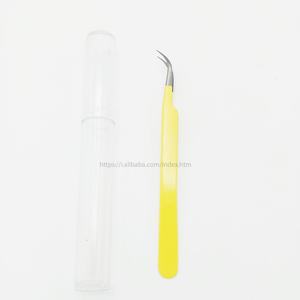 Custom Design <b>Eyelash</b> Tweezers <b>Kit</b> for Beauty Yellow Color OEM <b>Eyelash</b> Tweezers Set High Quality <b>Eyelash</b> <b>Extensions</b> Tweezers - Product Image 3