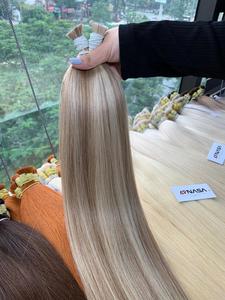 High Quality Vietnamese Bulk Hair Super Double Drawn Natural Hair Blond Shade Piano Color Virgin No <b>Tangle</b> No Shedding - Product Image 1