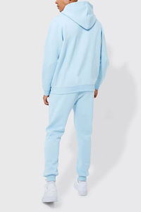 Moda personalizada pierna recta Boxy Oversized Zip up Chándal Streetwear Fleece Baggy Chándales para hombres - Product Image 3