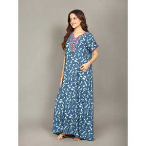 Evolove Camisón Largo de Viscosa Liva para Mujer, Súper Suave y Cómodo, Estilo Casual, con Bolsillos, Botones y Cierre con Cordón, Talla 3XL, 3 Piezas - Product Image 4