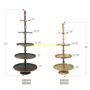 Support à gâteaux de luxe en aluminium doré à 4 niveaux, outil de pâtisserie en métal sûr pour les mariages, les fêtes et les collations. - Product Image 2
