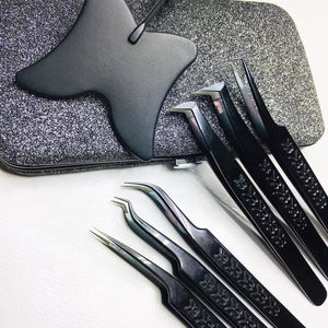 Best Custom Stainless Steel Fiber Tips Tweezers for <b>Eyelash</b> Extensions New Private Label <b>Eyelash</b> Tweezers with Custom Packing - Product Image 6